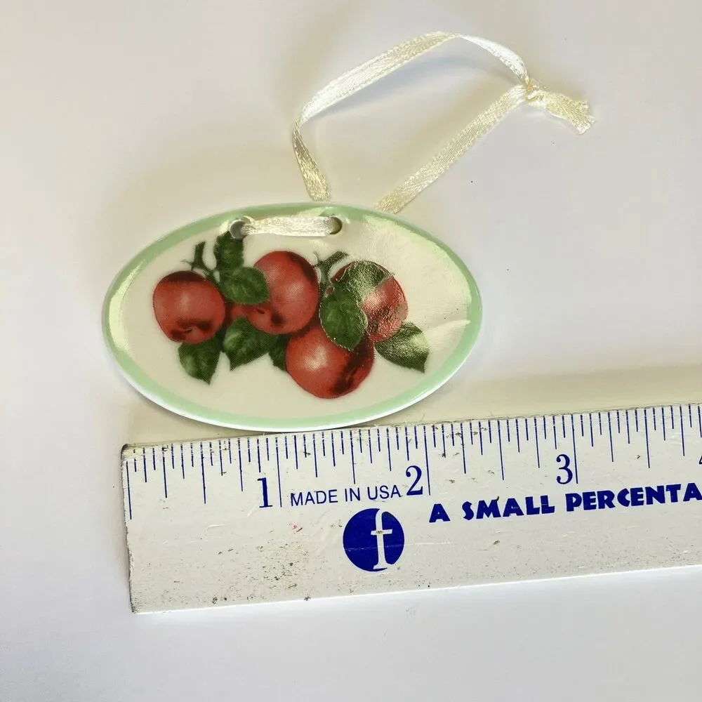 Porcelain Christmas Tree Fruit Oval Ornament Holidays